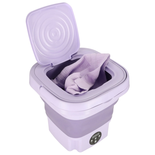 Opvouwbare reis mini wasmachine 8L paars