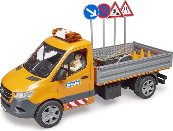 Bruder wegonderhoudsvoertuig Mercedes‑Benz Sprinter met figuur en accessoires