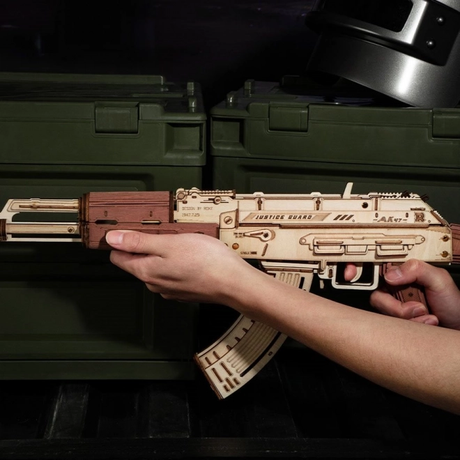 RoboTime 3D Houten Mechanische Puzzel Aanvalsgeweer AK-47