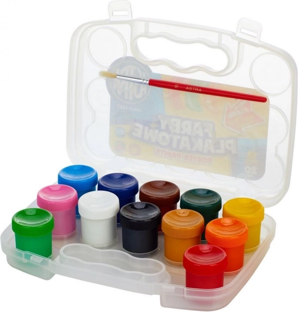 Plakkaatverf ASTRA 12×20 ml in plastic koffer