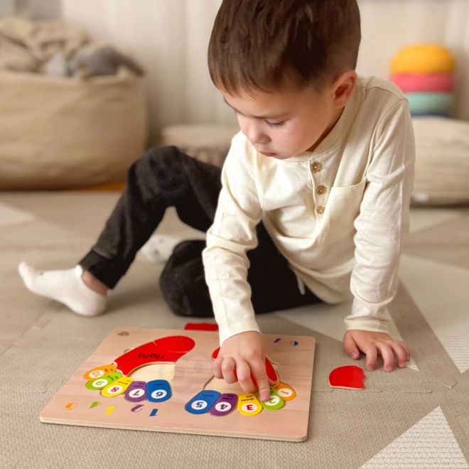 Educatieve houten puzzel handen en voeten