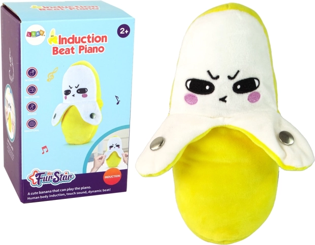 interactieve pluchen banaan met geluid 22 cm – geel