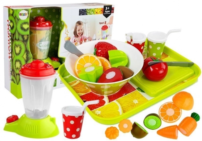 Kinderset fruit en groenten met mixer en dienblad