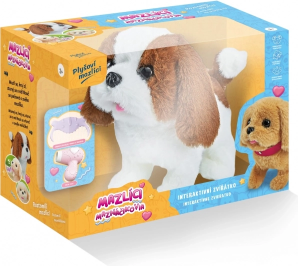 Interactieve pluchen hondje Ťapka – bruin-witte set Knuffeltjes