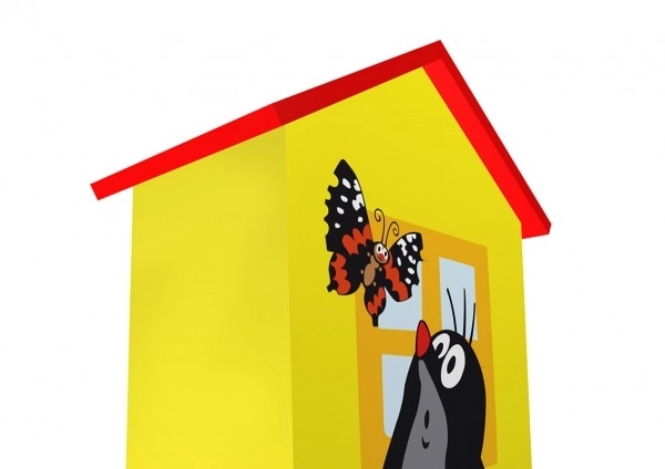 Houten spaarpot met Kleine Mol