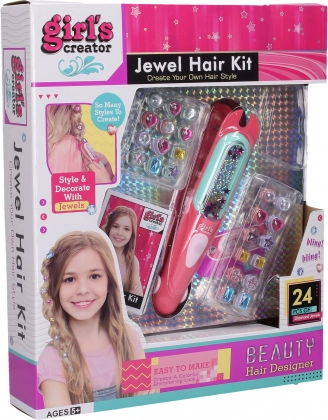 Set voor het versieren van haar met applicator, 24 versieringen