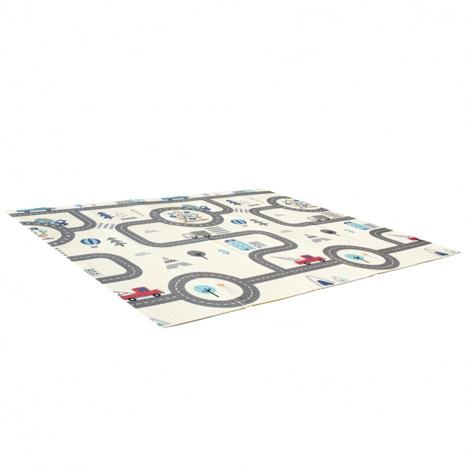Educatieve opvouwbare dubbelzijdige schuimmat 179x198 dieren/straten