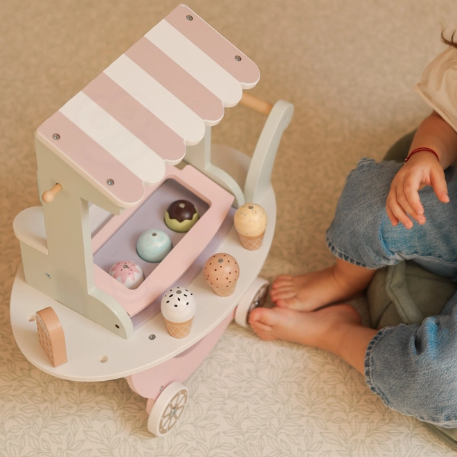 Houten wagen met ijs WOOPIE Green