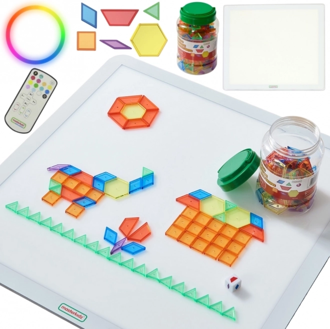 Kleurig vierkant LED-panel MASTERKIDZ met Montessori mozaïek 140 stuks