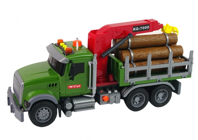 Speelvoertuig met kraan voor houttransport