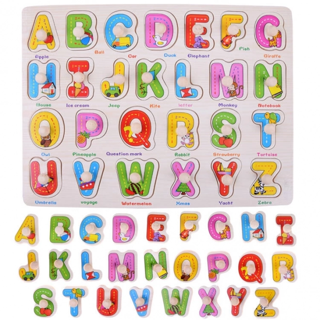 Gekleurde houten bord met letters