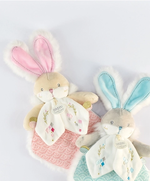 Doudou cadeau set roze vriend konijntje