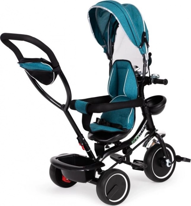 ECOTOYS Driewieler met dak en sturende staaf blauwgroen