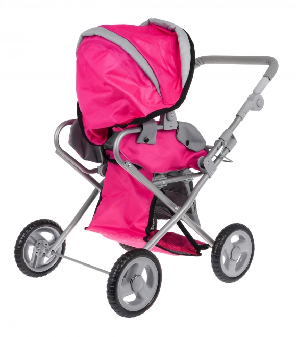 Roze poppenwagen 2-in-1