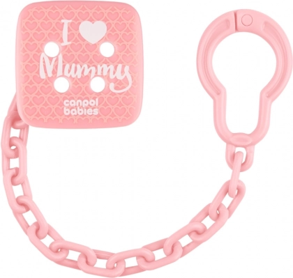 Canpol babies fopspeenketting I LOVE MUMMY roze
