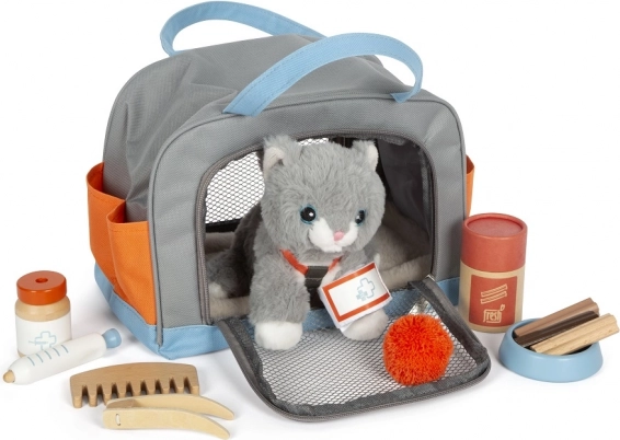 pluchen kat met verzorgingsset small foot