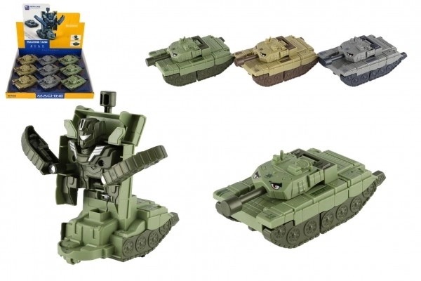 Transformer tank/robot plastic 14cm met traagheidsmotor 3 kleuren