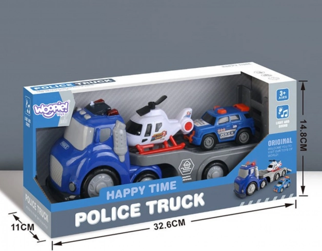 Woopie Blauwe Politie Trailer City Truck met Licht- en Geluidseffecten
