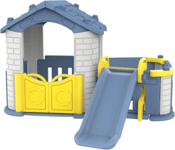 Kinder tuinhuis 5-in-1 met glijbaan en basketbalring