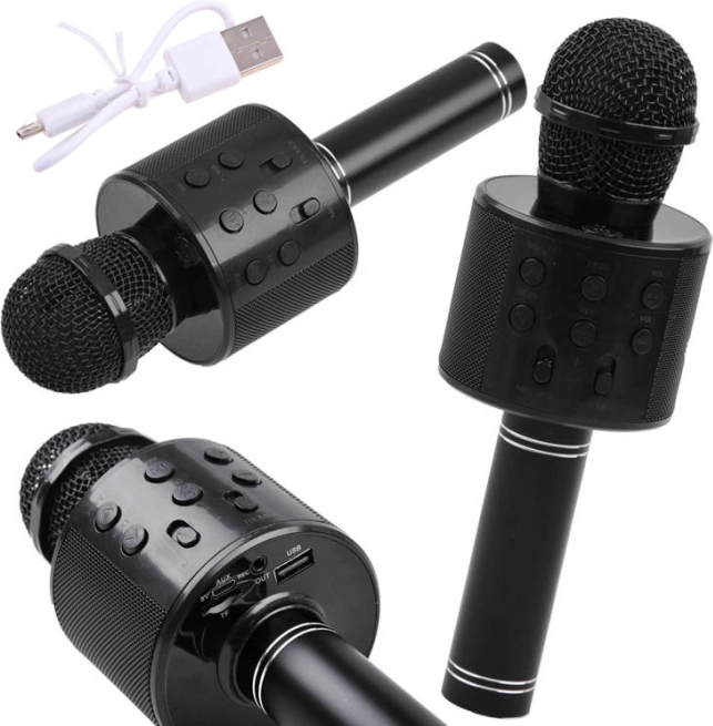 Bluetooth draadloze karaokemicrofoon met ingebouwde luidspreker – zwart