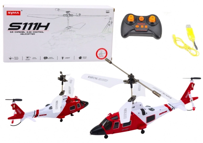 op afstand bestuurbare helikopter met gyroscoop Syma S111H rood