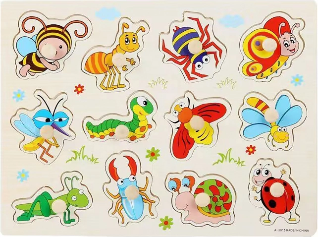 Houten insecten-inlegpuzzel 30 cm