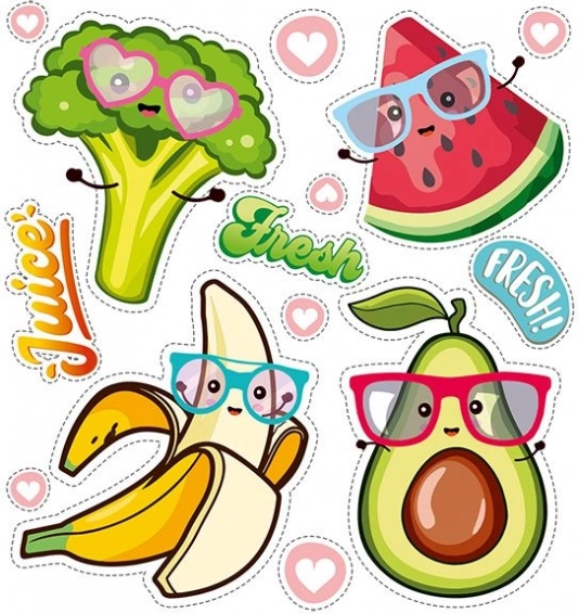Vrolijk fruit strijkpatches
