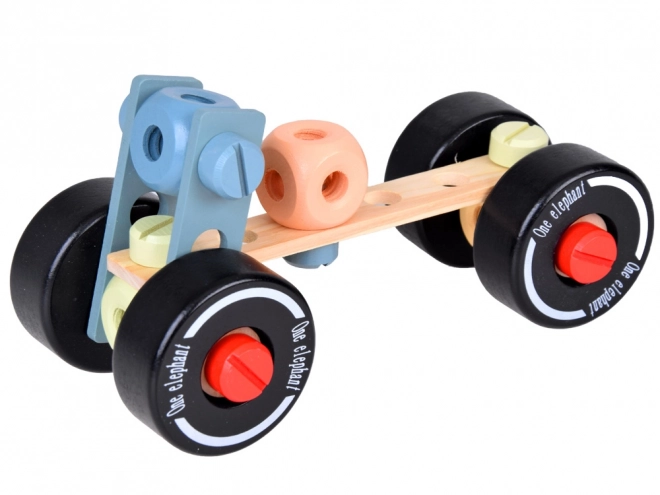 Houten bouwpakket Montessori auto toren