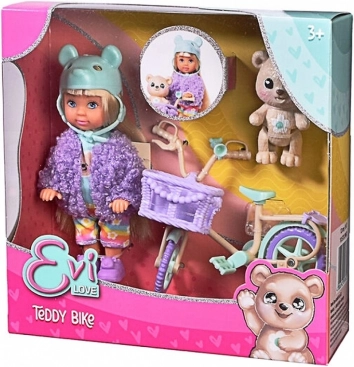 Evi Love teddyfiets met mandje en beertje
