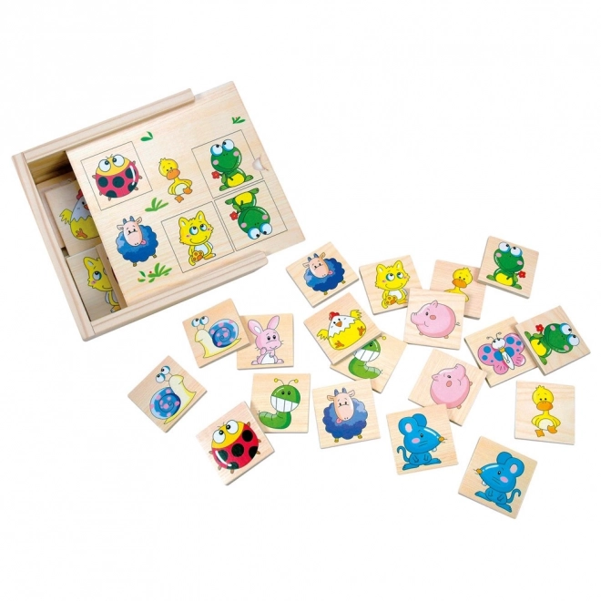 Bino Houten memory spel met diertjes