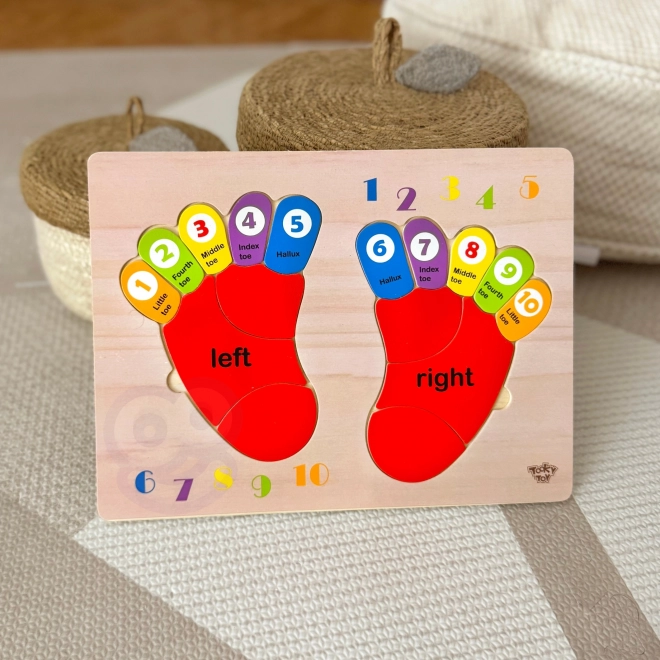 Educatieve houten puzzel handen en voeten