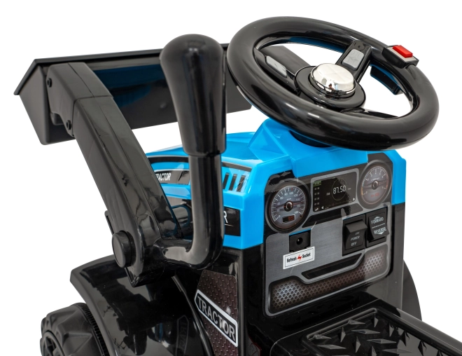 Kinder elektrische tractor met schuifblad – Blauw