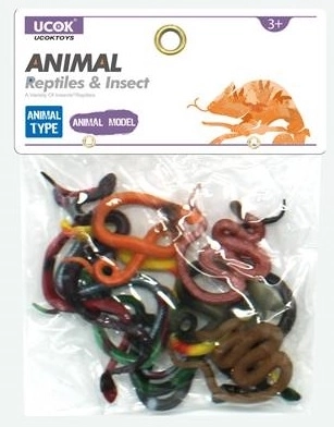 Dierenfiguren slangen set 12st 10 cm