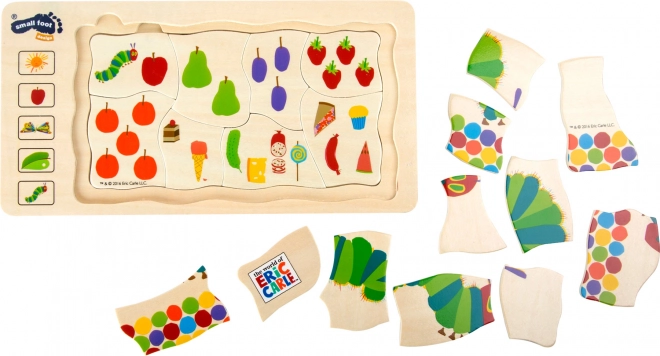 Kleine Voet Houten Inlegpuzzel Hongerige Rups