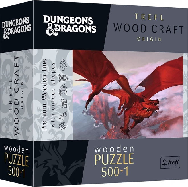 TREFL Houten dubbelzijdige puzzel Dungeons & Dragons: Oeroude rode draak