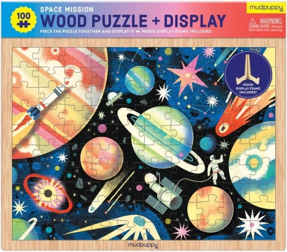 Houten puzzel Ruimtemissie 100 stukjes MUDPUPPY