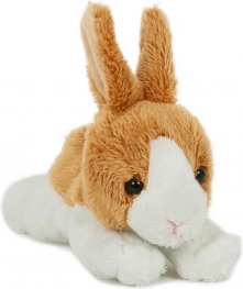 pluchen konijntje bruin-wit 15 cm