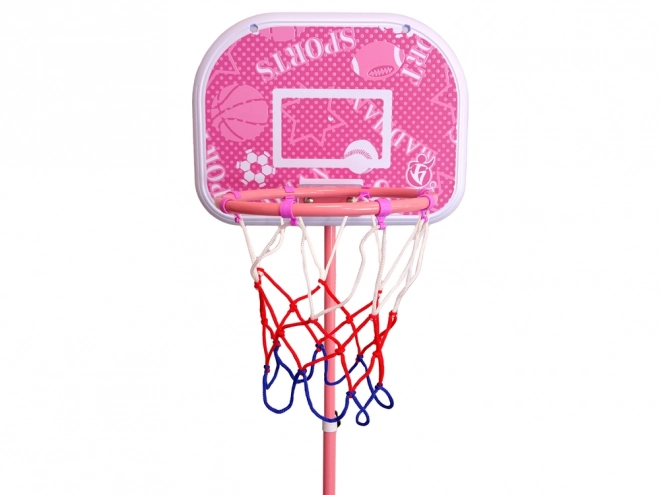 Roze basketbalset voor kinderen 170 cm