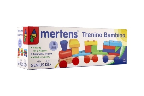 Kleurige houten trein met wagons van Mertens