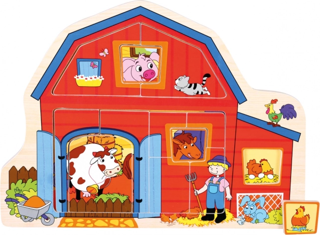 Bino houten inlegpuzzel boerderij