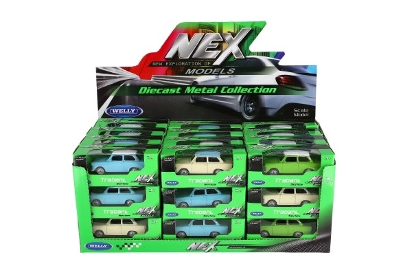 Auto Welly Trabant 1:60 metaal 7cm vrij rollend in doosje