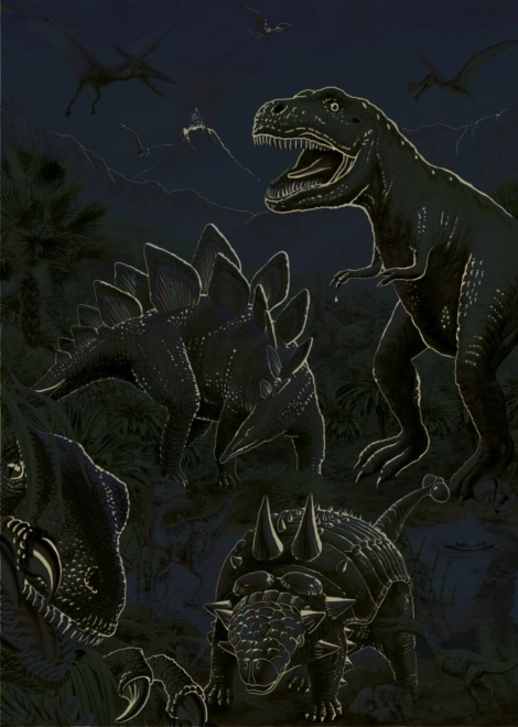 Lichtgevende puzzel wereld van dinosaurussen 100 XL stukken