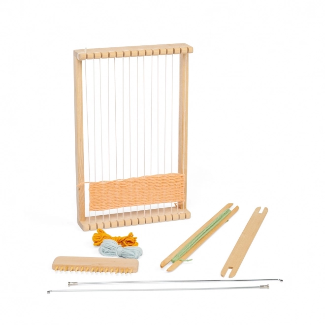 Houten weefgetouw voor creatieve kinderen