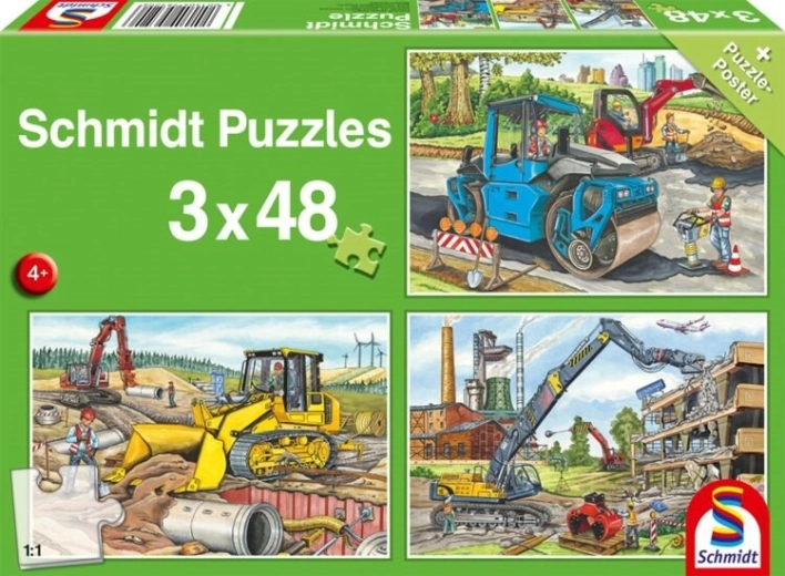 Puzzel SCHMIDT op de bouwplaats 3×48 stukjes
