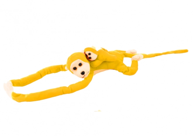 Pluchen aap met baby geel 90 cm