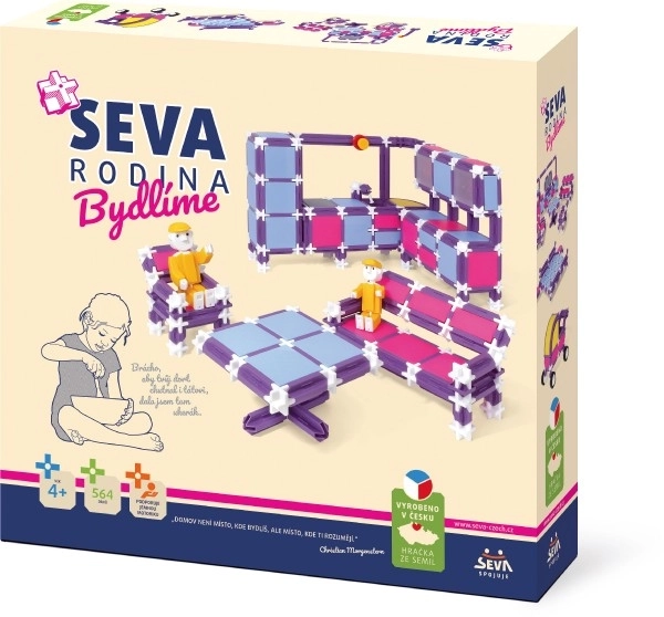 Bouwpakket SEVA FAMILIE Wij Wonen kunststof 564 stuks in doos 35x33x7cm