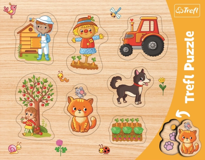 Houten inlegpuzzel Boerderij TREFL