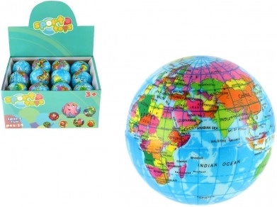 Aardbol stuiterbal schuim 6 cm