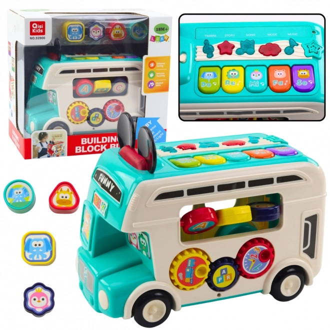 Interactieve educatieve bus met vormen, geluiden en lichten