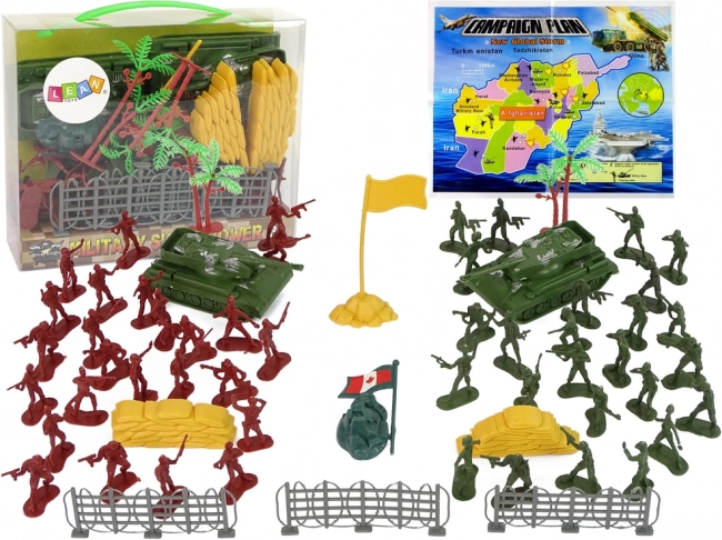 Grote militaire speelset met bomen en tanks